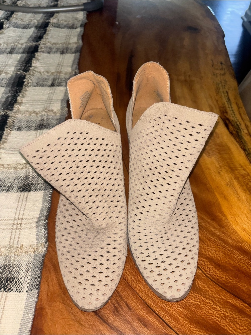 Lucky Brand Perforated Slip-On Boots - Beige